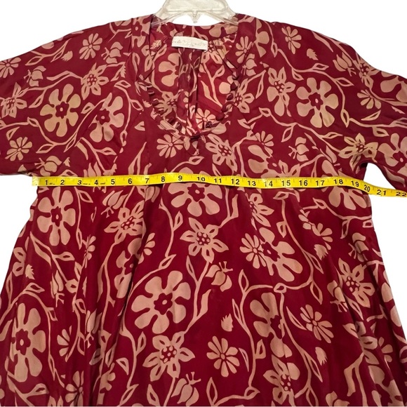 NATALIE MARTIN FIORE MAXI RED FLOWERS WHIMSICAL FAIRY BLOUSON BOHO M - Picture 11 of 16